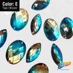 Teal/Brown 2-tone (Ombré) Resin Stones