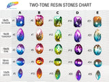 Orange/Pink 2-tone (Ombré) Resin Stones