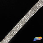 3/8" Crystal Rhinestone Iron on Trim with Beads, IRT-060