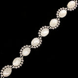 SALE! 5/8" Wavy Oval Plastic Rhinestone Stud Trim, PST-042