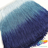 12" Light Blue/Blue/Purple Blue Ombre Chainette Fringe