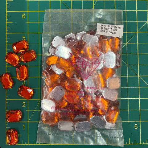 CLOSEOUT! Orange Acrylic Stones (sold per pack), A18