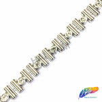 1/2" Rectangle Plastic Stud Trim w/ Rhinestones, PST-047
