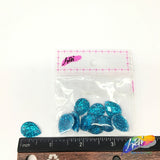 Turquoise Glitter Resin Stones, YF05