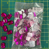 CLOSEOUT! Fuchsia Acrylic Stones (sold per pack), A34