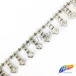 3/4" Dangling Arrow Plastic Stud Trim w/ Rhinestones, PST-049