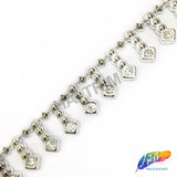 3/4" Dangling Arrow Plastic Stud Trim w/ Rhinestones, PST-049