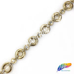 5/8" Round Plastic Stud Trim w/ Rhinestones, PST-055