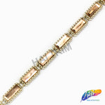 3/8" Peach/Gold Rectangle Plastic Stud Trim, PST-058