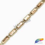 3/8" Peach/Gold Rectangle Plastic Stud Trim, PST-058