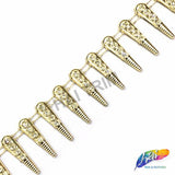 1 1/8" Dangling Spike Plastic Stud Trim w/ Rhinestones, PST-059