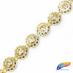 1/2" Round Plastic Stud Trim w/ Rhinestones, PST-063