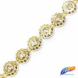 1/2" Round Plastic Stud Trim w/ Rhinestones, PST-063