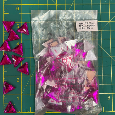 CLOSEOUT! Fuchsia Acrylic Stones (sold per pack), A34