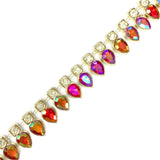 7/8” Teardrop Rhinestone Plastic Stud Trim, PST-070