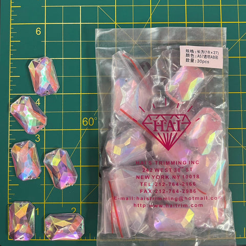 CLOSEOUT! Crystal AB Acrylic Stones (sold per pack), A57