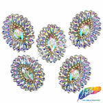 Oval Rhinestone Medallion Gel-Back Iron On Applique, IRA-134