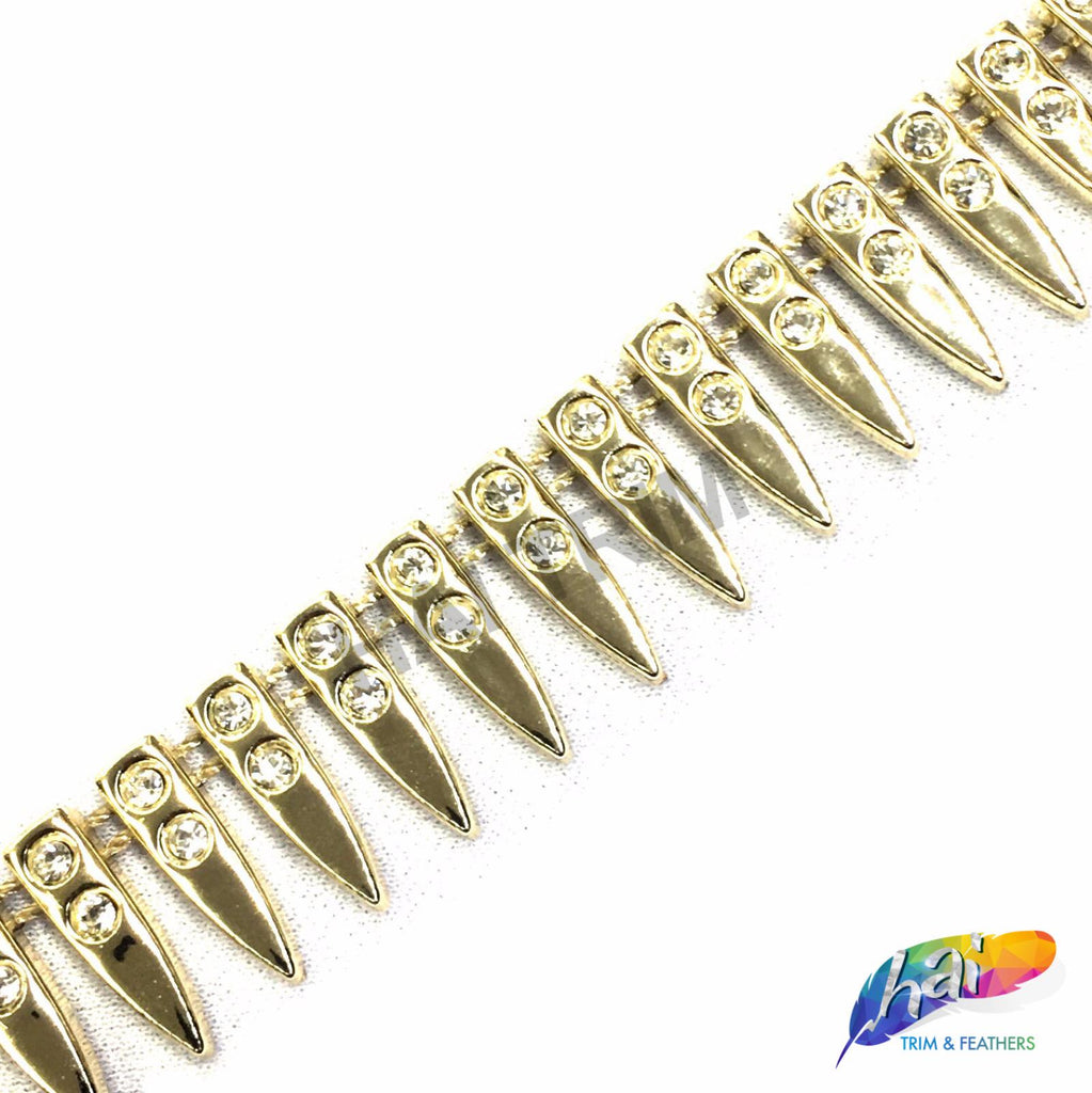 5/8 Gold Spike Plastic Rhinestone Stud Trim, PST-073 – Hai Trim