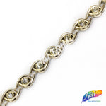 3/8" Gold Spiral Plastic Stud Trim w/ Rhinestones, PST-074