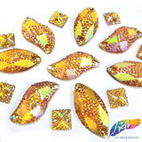 Yellow Gold AB Meteorite Textured Resin Stones, #03