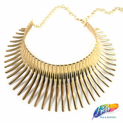 Gold Metal Choker Necklace - Style G