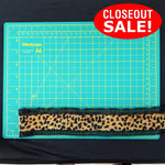 CLOSEOUT! 5 yards Gold Lt Gold Cheetah Print Pleated Trim with Black Lace Edge , COT-049