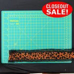 CLOSEOUT! 5 yards Gold Lt Gold Cheetah Print Pleated Trim with Black Lace Edge , COT-049
