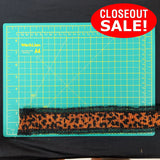 CLOSEOUT! 5 yards Gold Lt Gold Cheetah Print Pleated Trim with Black Lace Edge , COT-049