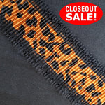 CLOSEOUT! 5 yards Gold Lt Gold Cheetah Print Pleated Trim with Black Lace Edge , COT-049