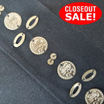 CLOSEOUT! 13 yards Gold Coins Sequins Trim on Black Mesh , COT-037