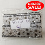 CLOSEOUT! 5 yards Gunmetal Stones Silver Sequins on Silver Glitter White Mesh  , COT-041