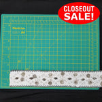 CLOSEOUT! 5 yards Gunmetal Stones Silver Sequins on Silver Glitter White Mesh  , COT-041