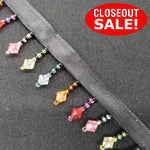 CLOSEOUT! 10 yards Colorful Beaded Fringe , COT-109