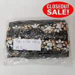 CLOSEOUT! 5 yards Silver Gold Stones Trim on Black Mesh , COT-021