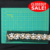 CLOSEOUT! 5 yards Silver Gold Stones Trim on Black Mesh , COT-021