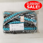 CLOSEOUT! 5.5 yards Clear Turquoise Beads Trim on Black Felt Backing , COT-162