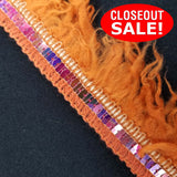 CLOSEOUT! 5 yards Pink AB Sequins Trim Edge Orange Yarn Fringe , COT-140