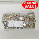 CLOSEOUT! 4.5 yards Gold Silver Sequins Stones Beaded Trim on Black or White Mesh, COT-237