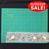 CLOSEOUT! 4.5 yards Gold Silver Sequins Stones Beaded Trim on Black or White Mesh, COT-237