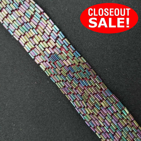 CLOSEOUT! 4 yards Multi Color Bugle Beads Beaded Trim , COT-216 – Hai Trim  & Feathers