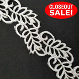 CLOSEOUT! 5 yards Gold Black Cut Out Leaf Shape Embroidered Trim , COT-229