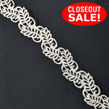 CLOSEOUT! 5 yards Gold Black Cut Out Leaf Shape Embroidered Trim , COT-229