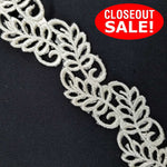 CLOSEOUT! 5 yards Gold Black Cut Out Leaf Shape Embroidered Trim , COT-229
