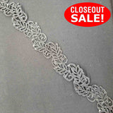 CLOSEOUT! 5 yards Gold Black Cut Out Leaf Shape Embroidered Trim , COT-229