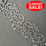 CLOSEOUT! 5 yards Gold Black Cut Out Leaf Shape Embroidered Trim , COT-229