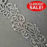 CLOSEOUT! 5 yards Gold Black Cut Out Leaf Shape Embroidered Trim , COT-229