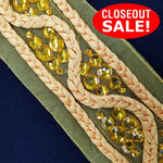CLOSEOUT! 4.5 yards Acrylic Stones Braided Trim, Available in 6 Different Colors, COT-157