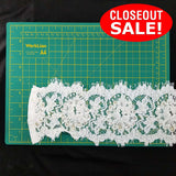CLOSEOUT! 5.5 yards Ivory Sequins Pearls Eyelash Lace Trim , COT-280