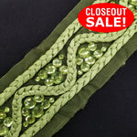 CLOSEOUT! 4.5 yards Acrylic Stones Braided Trim, Available in 6 Different Colors, COT-157