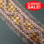 CLOSEOUT! 4.5 yards Acrylic Stones Braided Trim, Available in 6 Different Colors, COT-157